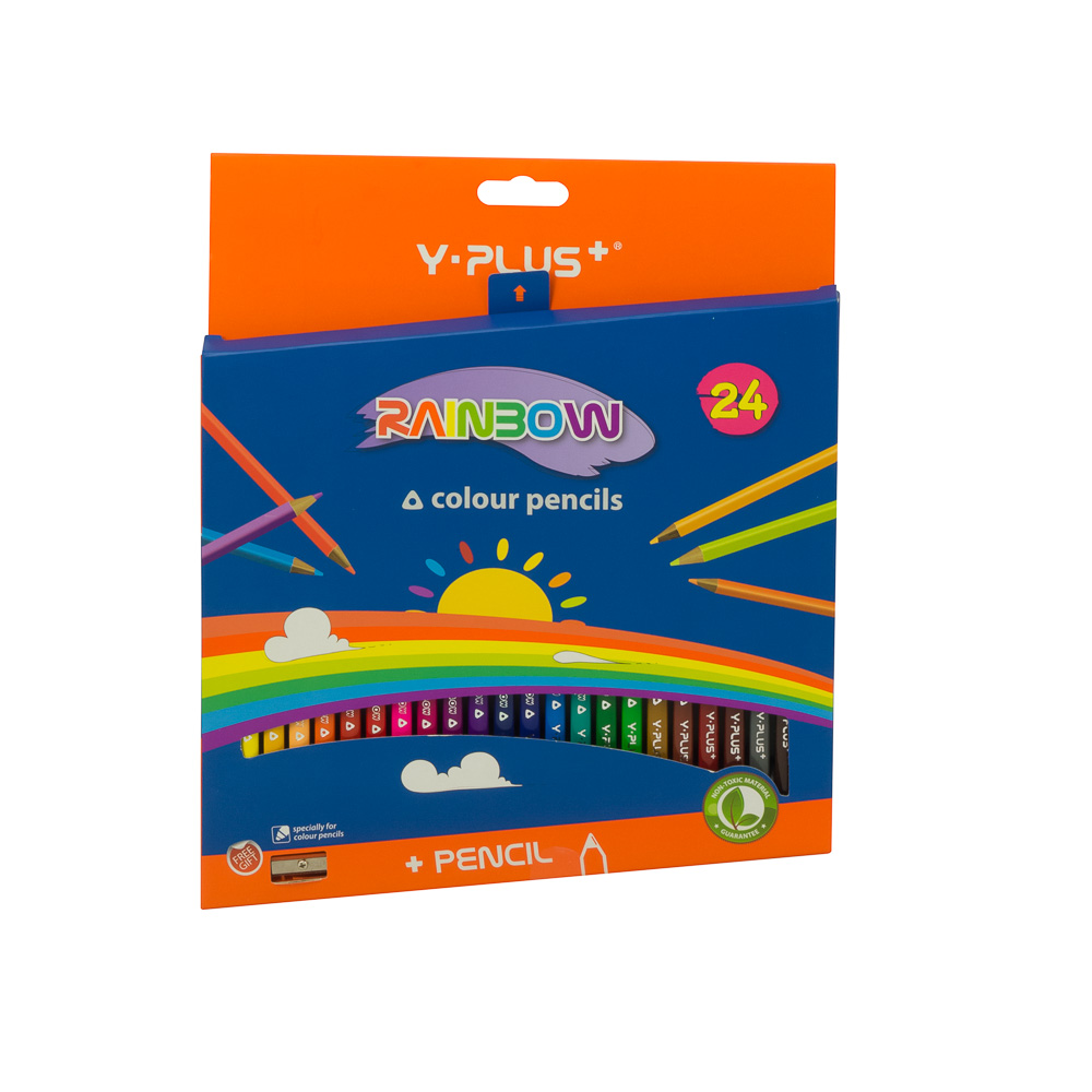 CRAYON DE MADERA Y-PLUS PC1104 24 COLORES LARGO TRIANGULAR 