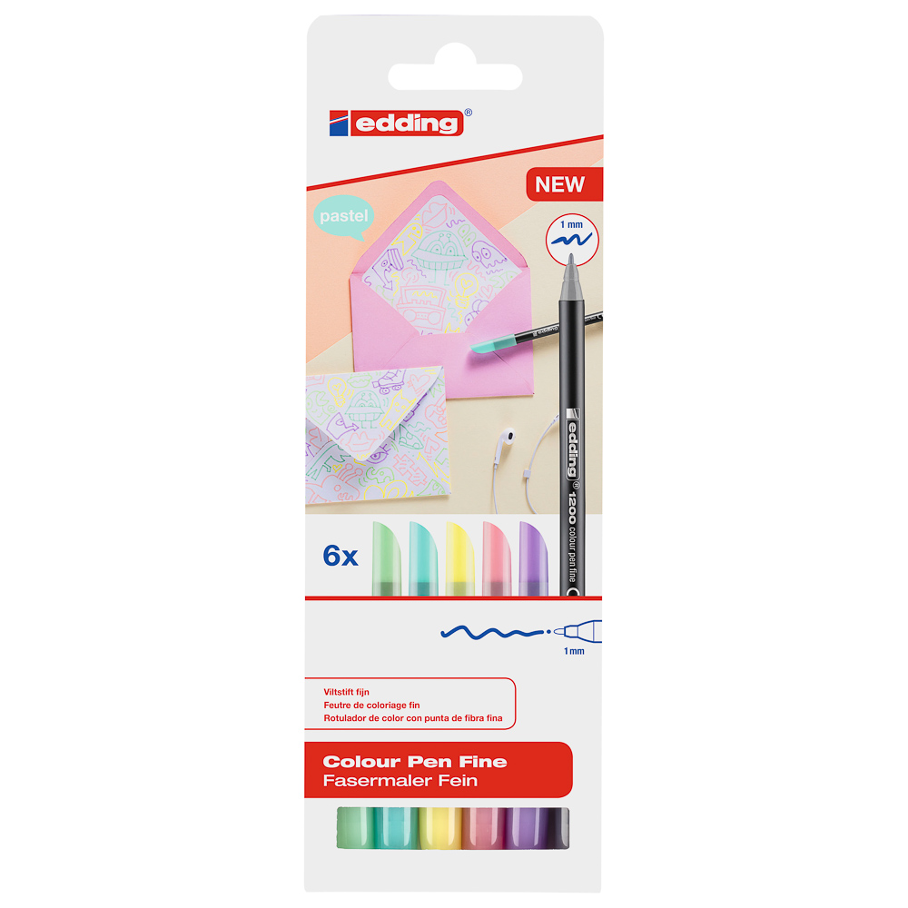 MARCADORES EN ESTUCHE EDDING 1200 P/FINA 06 COL. PASTEL