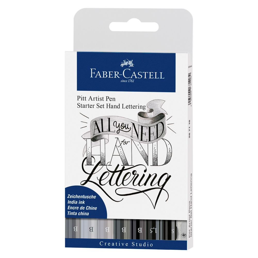 MARCADORES EN ESTUCHE FABER CASTELL 267118 LETTERING SET X 9 GRICES