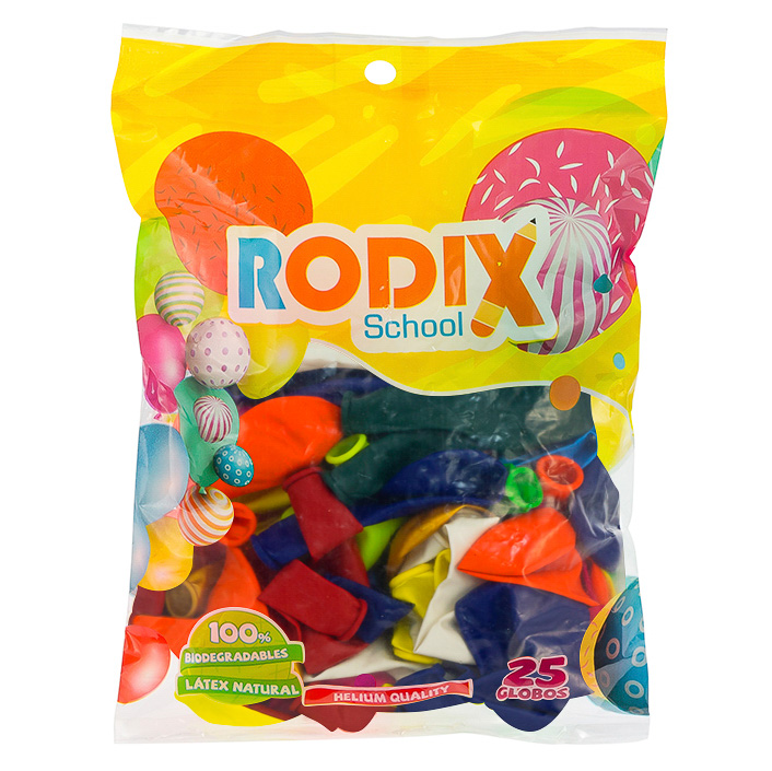 GLOBO RODIX NO.12 BX25 COLORES SURTIDOS 
