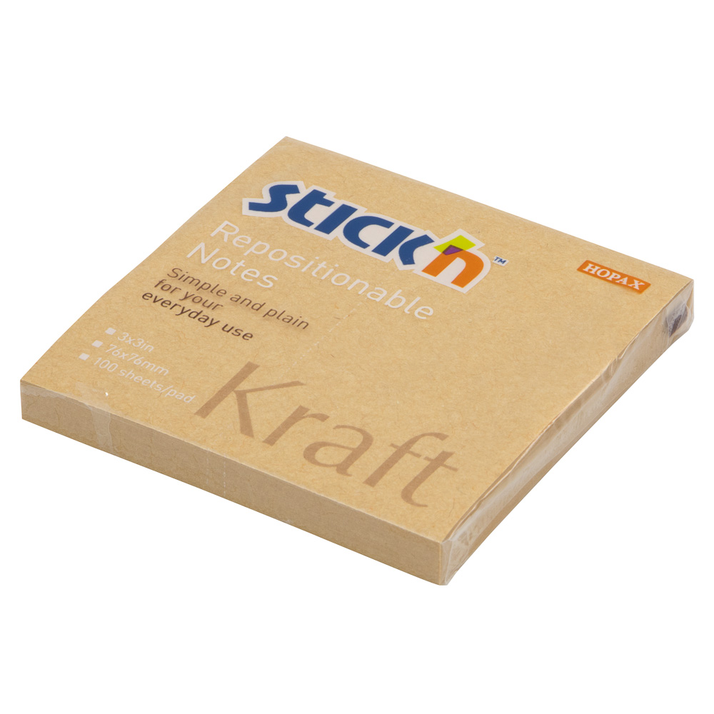 BLOCK STICKN 21639 3"X3" KRAFT