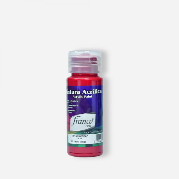 PINTURA ACRILICA 60 ML. 011 ROJO NAVIDAD FRANCO ARTE