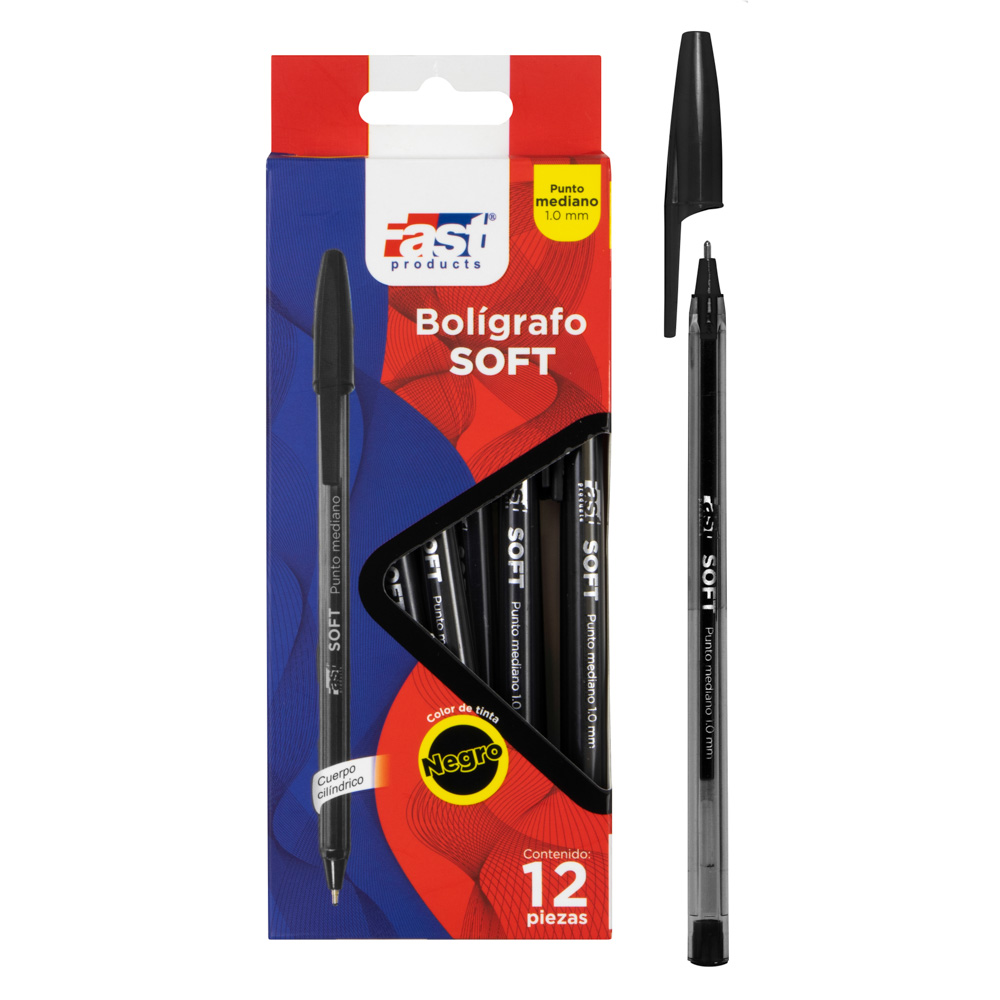 BOLIGRAFO FAST MEDIANO 1.0MM NEGRO (100X12)