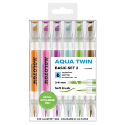 [15663] MARCADOR MOLOTOW AQUA TWIN 1MM/2-6MM 729302 BASIC 2 SX6