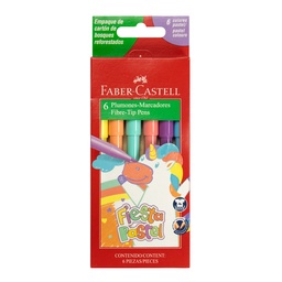 [17335] MARCADORES EN ESTUCHE FABER CASTELL 6 COLORES PASTEL