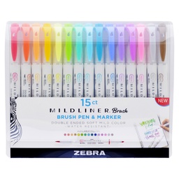 [17665] MARCADORES EN ESTUCHE ZEBRA MIDLINER 4018-67 COLORES DOBLE PUNTA 