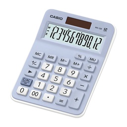 [18251] CALCULADORA P/ESCRITORIO CASIO MX-12B-LB-W-DC 12 DIG CELESTE