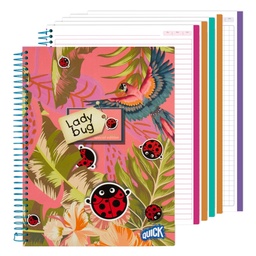 [03720] CUADERNO C/ESPIRAL QUICK 150 HOJAS TAPA DURA LADY BUG