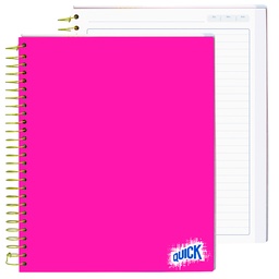 [16629] CUADERNO C/ESPIRAL QUICK 150H. T/DURA 1/2 CARTA PLANNER NEON
