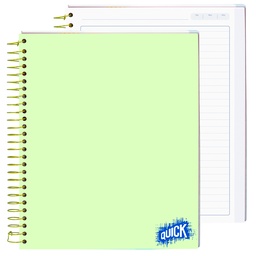 [16630] CUADERNO C/ESPIRAL QUICK 150H. T/DURA 1/2 CARTA PLANNER PASTEL
