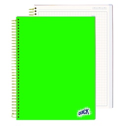 [16741] CUADERNO C/ESPIRAL QUICK 200H. FLEX. CUADROS PLANNER NEON