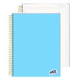 [16742] CUADERNO C/ESPIRAL QUICK 200H. FLEX. CUADROS PLANNER PASTEL