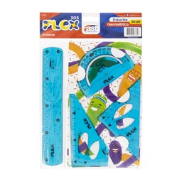 [17002] ESTUCHE GEOMETRICO FAST 305 PEQUEÑO FLEXIBLE C/REGLA 20 CM