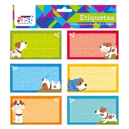 [14105-18] ETIQUETA AUTOADHESIVA P/CUADERNO FAST BX2 PERROS