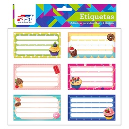 [14105-14] ETIQUETA AUTOADHESIVA P/CUADERNO FAST BX2 POSTRES (144)