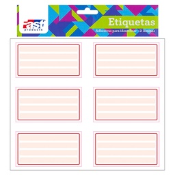 [14105-6] ETIQUETA AUTOADHESIVA P/CUADERNO FAST BX2 ROJO (144)