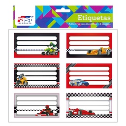 [14105-2] ETIQUETA AUTOADHESIVA PARA CUADERNO FAST BX2 CARROS