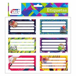 [14105-3] ETIQUETA AUTOADHESIVA P/CUADERNO FAST BX2 DEPORTES (144)