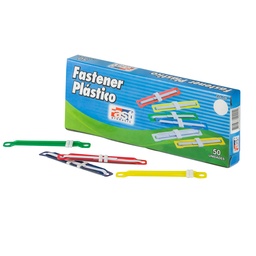 [08543] FASTENER PLASTICO FAST CAJA X 50U. COLORES SURTIDOS