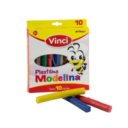 [07735] PLASTICINA VINCI 180 GR. CAJA X 10 BARRAS DE COLORES