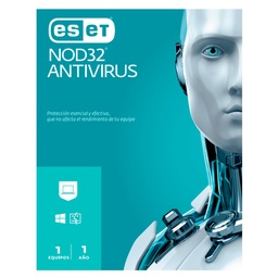 [ENABX-ME1-1PTP] LICENCIA ESET NOD32 ANTIVIRUS 1 DISPOSITIVO MAESTRO ESTUDIANTE 1 AÑO