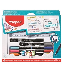 [20707048] MARCADOR EN ESTUCHE MAPED 897551 SET HOW TO DIY AGENDA 11 PIEZAS