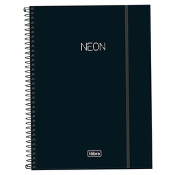 [18475] CUADERNO C/ESPIRAL TILIBRA 302465 T/DURA 160H NEON NEGRO 10 MAT RAY