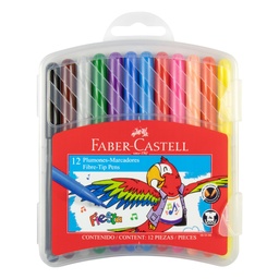 [14208] MARCADORES EN ESTUCHE FABER CASTELL 31245 12 COLORES