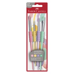 [17280] PINCEL FABER CASTELL 481620 BLISTER X 4 (2″,6″,10″,12″) COL PASTEL