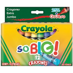 [CM521912] CRAYONES DE CERA CRAYOLA EXTRA JUMBO 12 COLORES