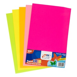 [17452] PAPEL IRIS FAST 75 GR. PX100 OFICIO COLORES FLUORESCENTES