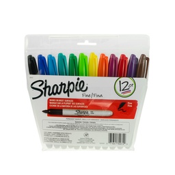 [12543] MARCADORES EN ESTUCHE SHARPIE 30072 P/FINA 12 COL.