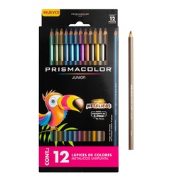 [18483] CRAYON DE MADERA PRISMACOLOR ESCOLAR 21355894 12 COL. LARGO METALICOS
