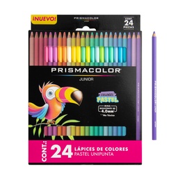 [18482] CRAYON DE MADERA PRISMACOLOR ESCOLAR 24 COL. LARGO PASTEL