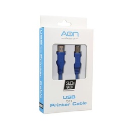 [810098150101] CABLE USB PARA IMPRESORA AON AO-CB-6102 3 METROS AZUL