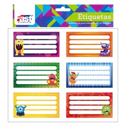 [14105-15] ETIQUETA AUTOADHESIVA P/CUADERNO FAST BX2 EMOCIONES
