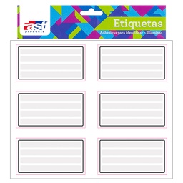 [14105-20] ETIQUETA AUTOADHESIVA PARA CUADERNO FAST BX2 NEGRO